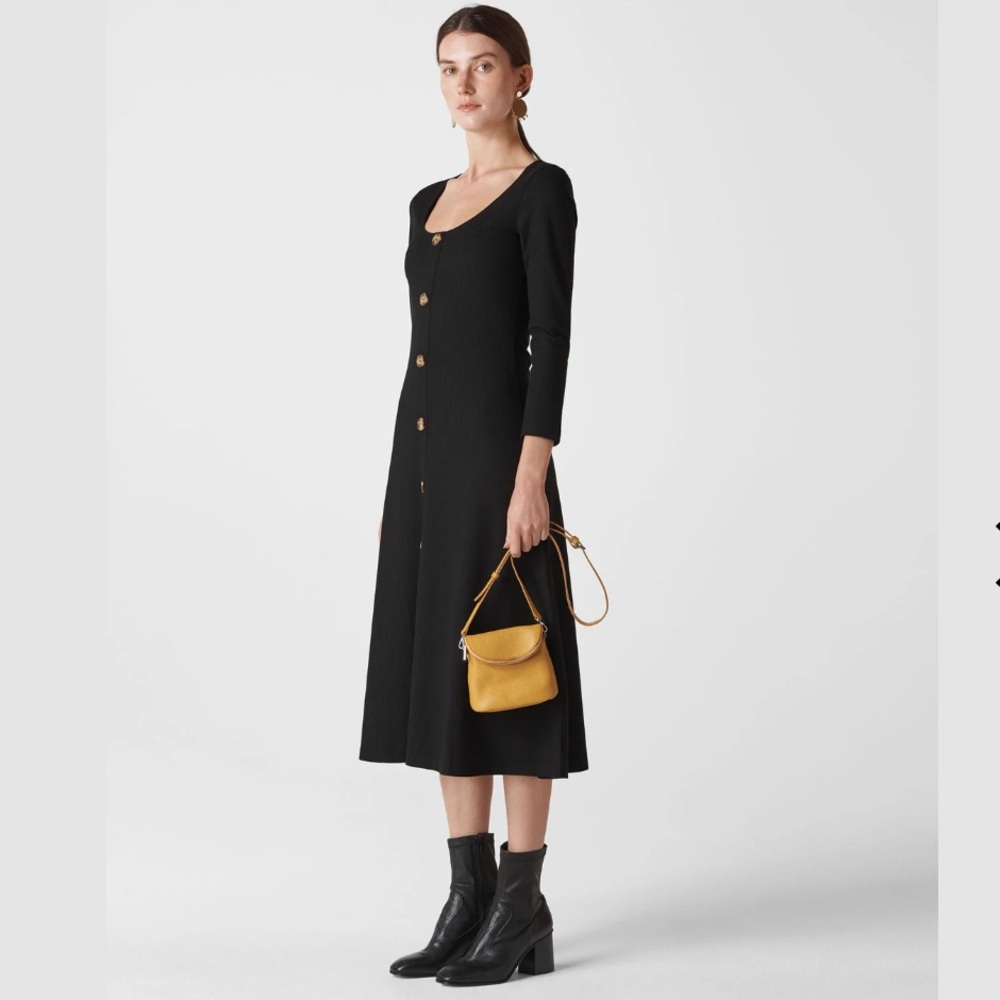 Whistles Button Detail Jersey Dress